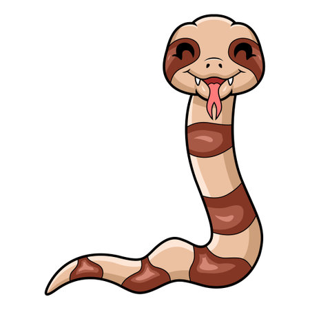 Cute happy copperhead snake cartoonのイラスト素材
