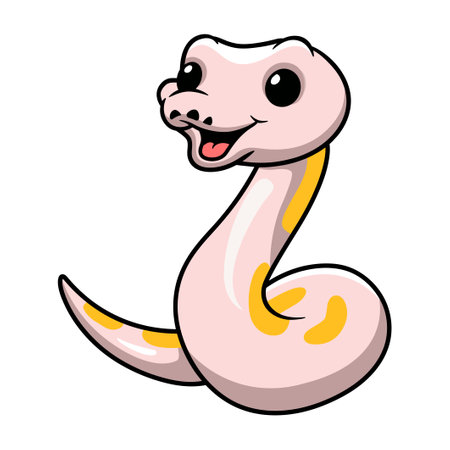 Cute super cinnamon banana ball python cartoonのイラスト素材