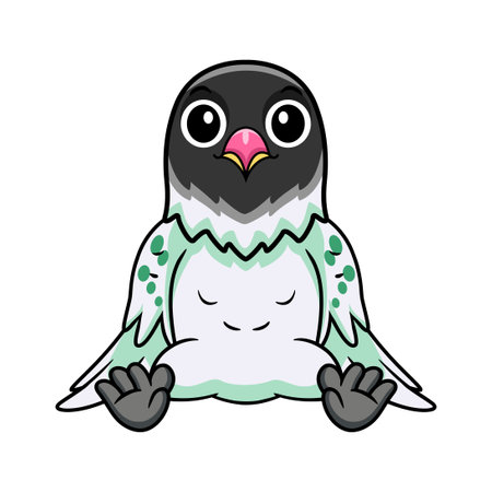 Cute agapornis malta lovebird cartoonのイラスト素材