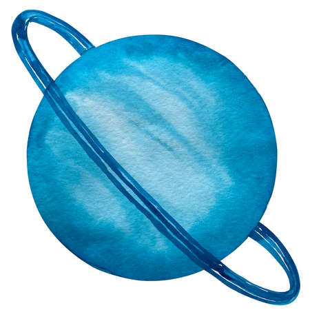 Watercolor solar system clip art set illustration.