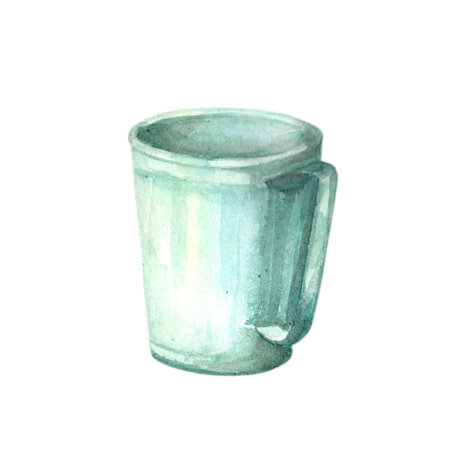 Watercolor glass isolated on a white background. hand drawn illustration.の写真素材