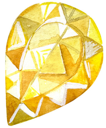 Hand painted watercolor crystal illustration. Romantic decorative isolated elements perfect for greeting gift paper, wedding decor or card making.の写真素材
