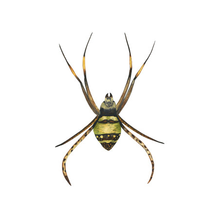 Australian spider saint andrews cross watercolour illustration isolated on whiteの写真素材
