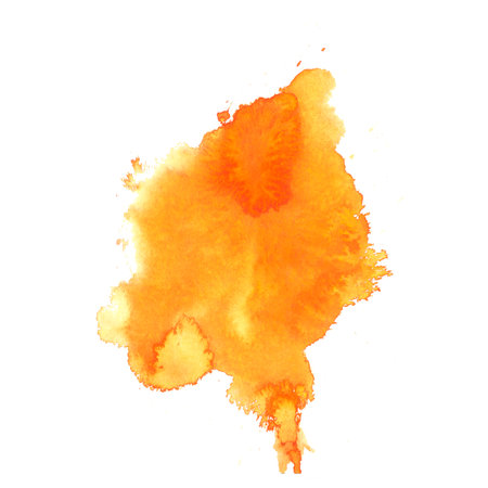 Abstract watercolor hand painted background in orange colors. Grunge texture for cards and flyers designの写真素材