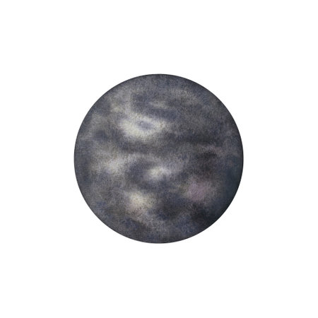 Cartoon of planet Mercury, solar system planets. The first planet of the solar system. Science and education. Watercolor illustration isolated on white backgroundの写真素材