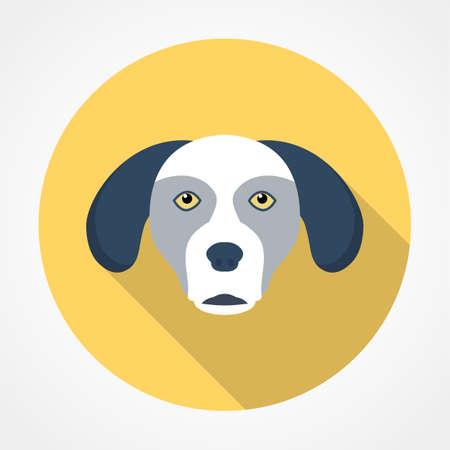 Dog s face flat illustration. Home dog iconのイラスト素材