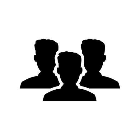 Illustration of crowd of people icon silhouettes vector. Social icon. Flat style design. User group network. Corporate team group.のイラスト素材