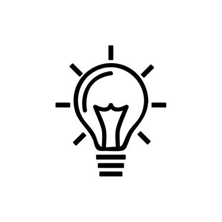 Idea bulb vector icon, creative lamp symbol. Modern, simple flat vector illustration for web site or mobile appのイラスト素材