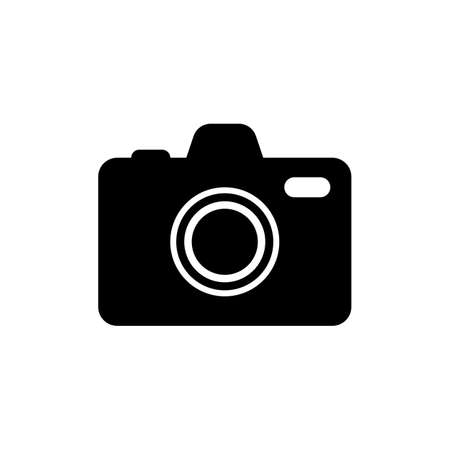 Camera icon, flat photo camera vector isolated. Modern simple snapshot photography sign. Instant Photo internet concept. Trendy symbol for website design.のイラスト素材