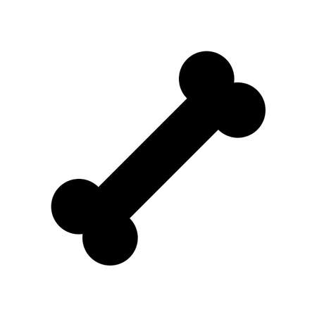 Dog bone simple vector icon. Black and white illustration of bone, dog meal.