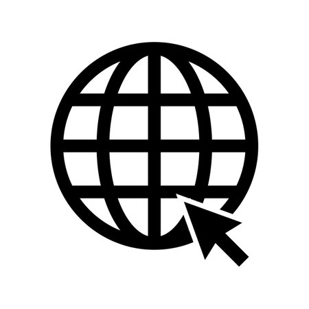 Click to go to website or internet line art icon for apps and websitesのイラスト素材