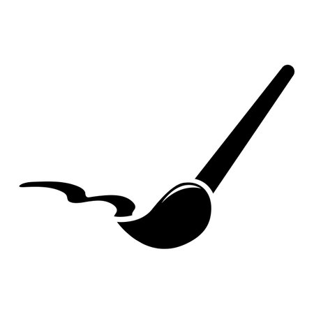 Paint brush icon flat. Illustration isolated on white background. Vector gray sign symbolのイラスト素材