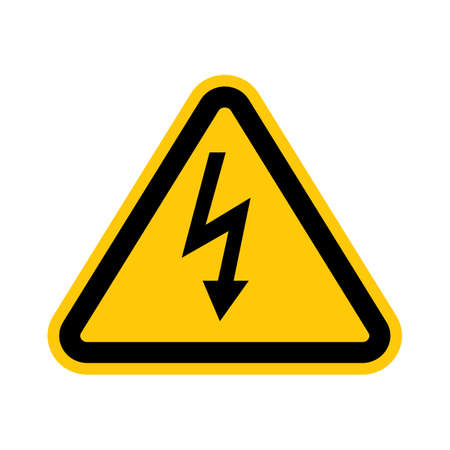 High voltage sign with lightningのイラスト素材