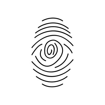 Fingerprint Loop Icon Flat Style Isolated Vector Illustrationのイラスト素材