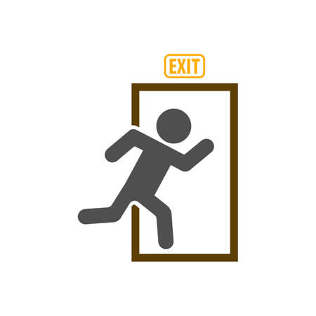 Exit icon, emergency exit symbolのイラスト素材