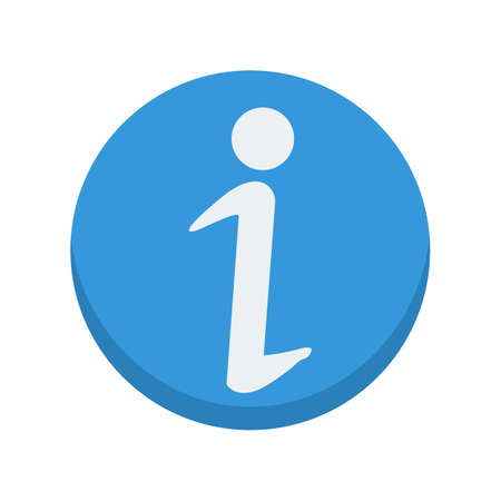 Info sign on hand icon, vector illustration. Flat design style
