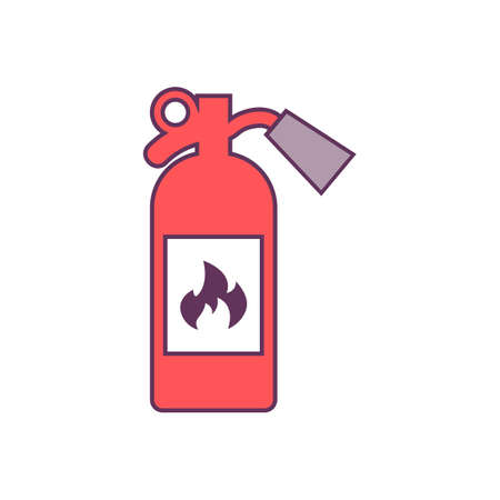 fire extinguisher icon in modern flat vector illustrationのイラスト素材