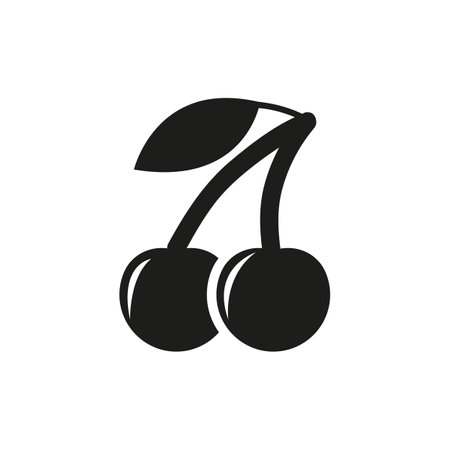 Cherry twins, illustration icon.のイラスト素材