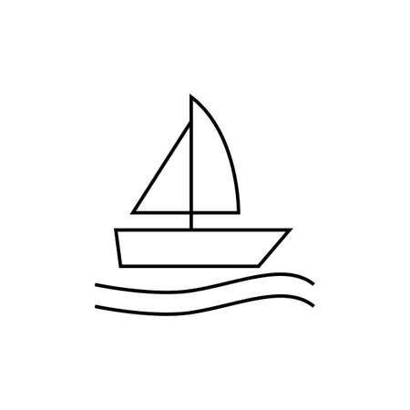 Boat flat icon. Single high quality outline symbol of water for web design or mobile app. Thin line signs of swimming for design , visit card, etc.のイラスト素材