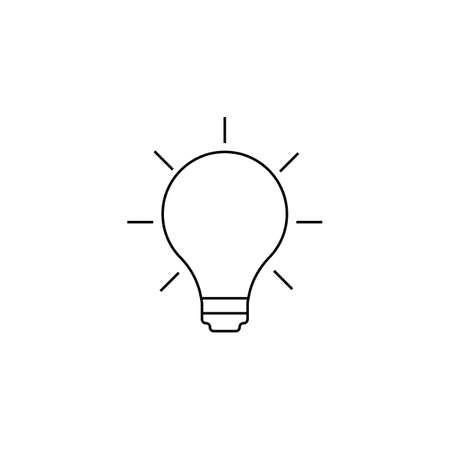 Line icon- bulb idea. Vector Icon Isolated on White Background. Trendy flat ui sign design, graphic pictogram.のイラスト素材