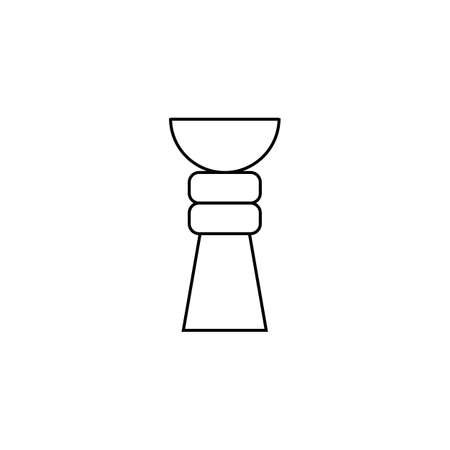 Winner cup, first place with golden bowl cup. Trophy with a star. Prize, achievement and rewards. Earn points online business. Vector trendy thin line icon illustration designのイラスト素材