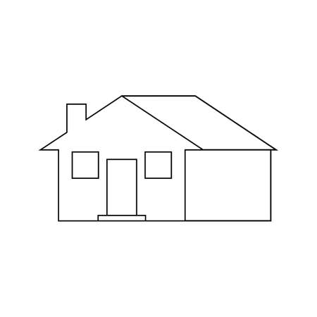Outline Home Icon isolated on gray background. House pictogram. Line Homepage symbol for your web site design, app, UI. Vector illustration.のイラスト素材