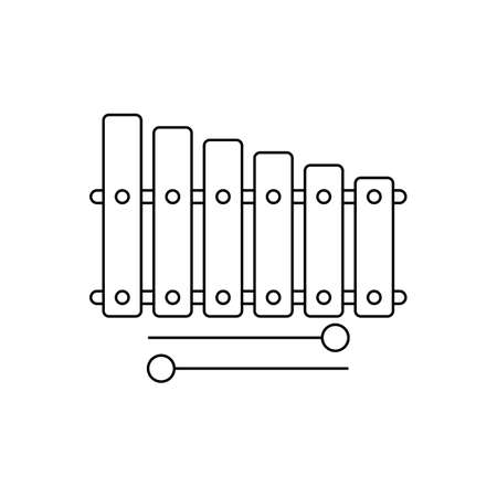 xylophone line icon. Element of toys icon for mobile concept and web apps. Thin line xylophone can be used for web and mobile. Premium icon on white background. illustration.のイラスト素材