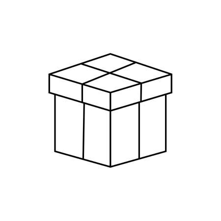 Box icon thin line for web and mobile, modern minimalistic flat design. Outline Vector Icon Isolated on White Background.のイラスト素材