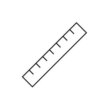 Ruler tool outline icon. linear style sign for mobile concept and web design. Measurement simple line vector icon. Symbol, logo illustration. Pixel perfect vector graphicsのイラスト素材