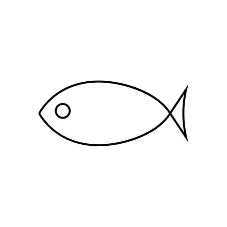 Fish icon vector isolated on white background, Fish transparent sign, line symbol or linear element design in outline styleのイラスト素材