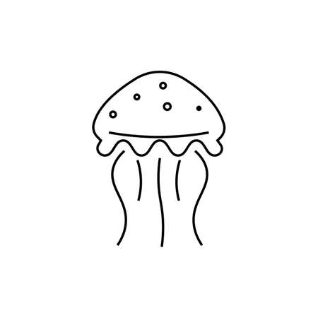 Jellyfish linear icon. Jellyfish concept stroke symbol design. Thin graphic elements vector illustration, outline pattern on a white background, eps 10.のイラスト素材