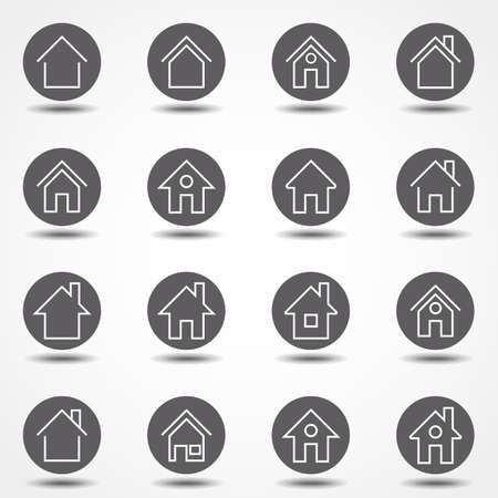 Simple collection of home related line icons. Thin line vector set of signs for infographic, logo, app development and website design. Premium symbols isolated. Buttons iconsのイラスト素材