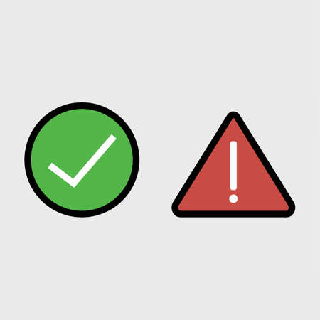 Do and Don't or Good and Bad Icons w Positive and Negative Symbols. Vector illustration. EPS 10のイラスト素材