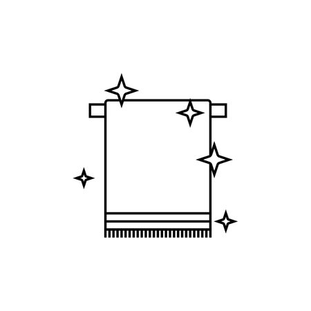 Bath towel on rack outline icon. linear style sign for mobile concept and web design. towel hanging simple line vector icon. Symbol, logo illustration.のイラスト素材