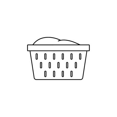 Laundry basket outline icon. linear style sign for mobile concept and web design. Basket with towels simple line vector icon. Symbol, logo illustration.のイラスト素材