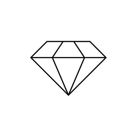 Diamond line icon, outline vector sign, linear style pictogram isolated on white. Gemstone symbol, logo illustration. Pixel perfectのイラスト素材