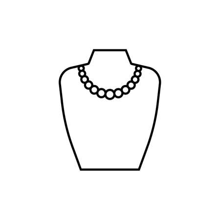 Necklace with gem hand drawn outline doodle icon. Female accessory - necklace vector sketch illustration for print, web, mobile and infographics isolated on white background.のイラスト素材