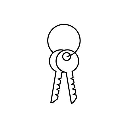 Room key line icon. Lock, access, apartment, trinket. Hotel concept. Vector illustration can be used for topics like security, mortgage, travelingのイラスト素材