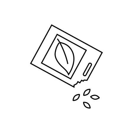 Seeds pack outline icon. linear style sign for mobile concept and web design. Package of seeds simple line vector icon. Symbol, logo illustration.のイラスト素材