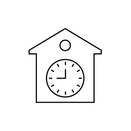 Cuckoo clock linear icon. Cuckoo clock concept stroke symbol design. Thin graphic elements vector illustrationのイラスト素材