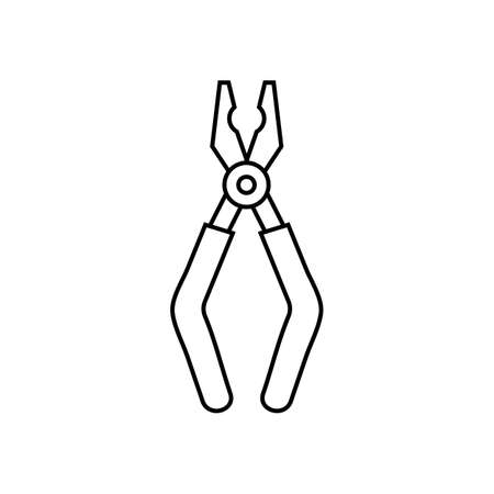 Pliers linear icon. Modern outline Pliers logo concept on white background from Industry collection. Suitable for use on web apps, mobile apps and print media.のイラスト素材