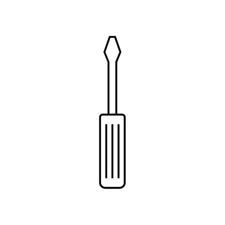 Screwdriver icon. Trendy modern flat linear vector Screwdriver icon on white background from thin line Construction collection.のイラスト素材