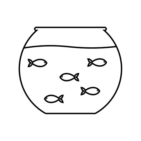 Aquarium linear icon. Thin line illustration. Fishkeeping. Contour symbol. Vector isolated outline drawing.のイラスト素材