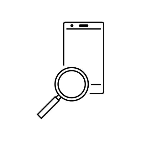 mobile phone and magnifying glass vector iconのイラスト素材