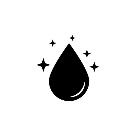 Black drop vector icon or rain icon isolated on white backgroundのイラスト素材