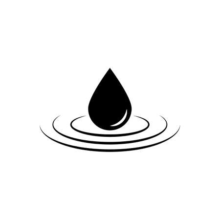Black drop vector icon or rain icon isolated on white backgroundのイラスト素材