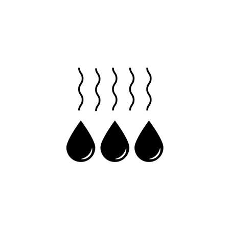 Black drop vector icon or rain icon isolated on white backgroundのイラスト素材
