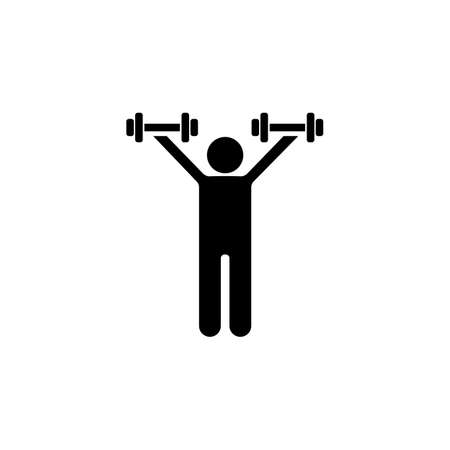 man with dumbbells illustration. Element of sport for mobile concept and web apps. Detailed man with dumbbells illustration can be used for web and mobile. Premium icon on white backgroundのイラスト素材