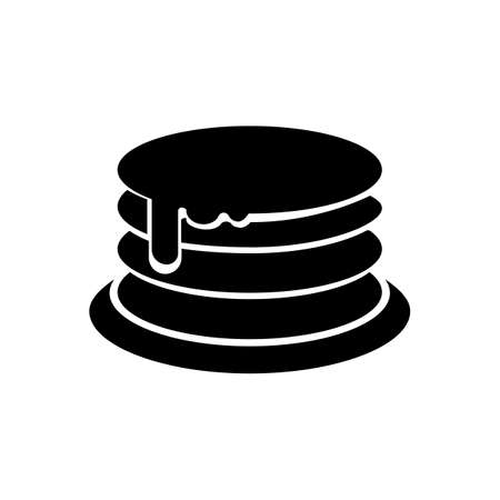 Breakfast pancakes with syrup and butter on a plate flat vector icon for food apps and websitesのイラスト素材
