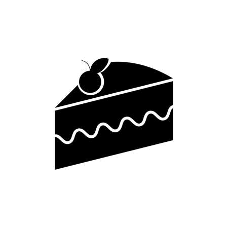 Cake icon. Flat vector illustration in black on white background. EPS 10のイラスト素材